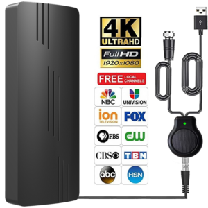 800+ Miles TV Antenna Indoor, Digital TV Amplifier with 360° Reception, Zestha TV Antenna for Free Channels 4K 1080P -38ft Coax Cable