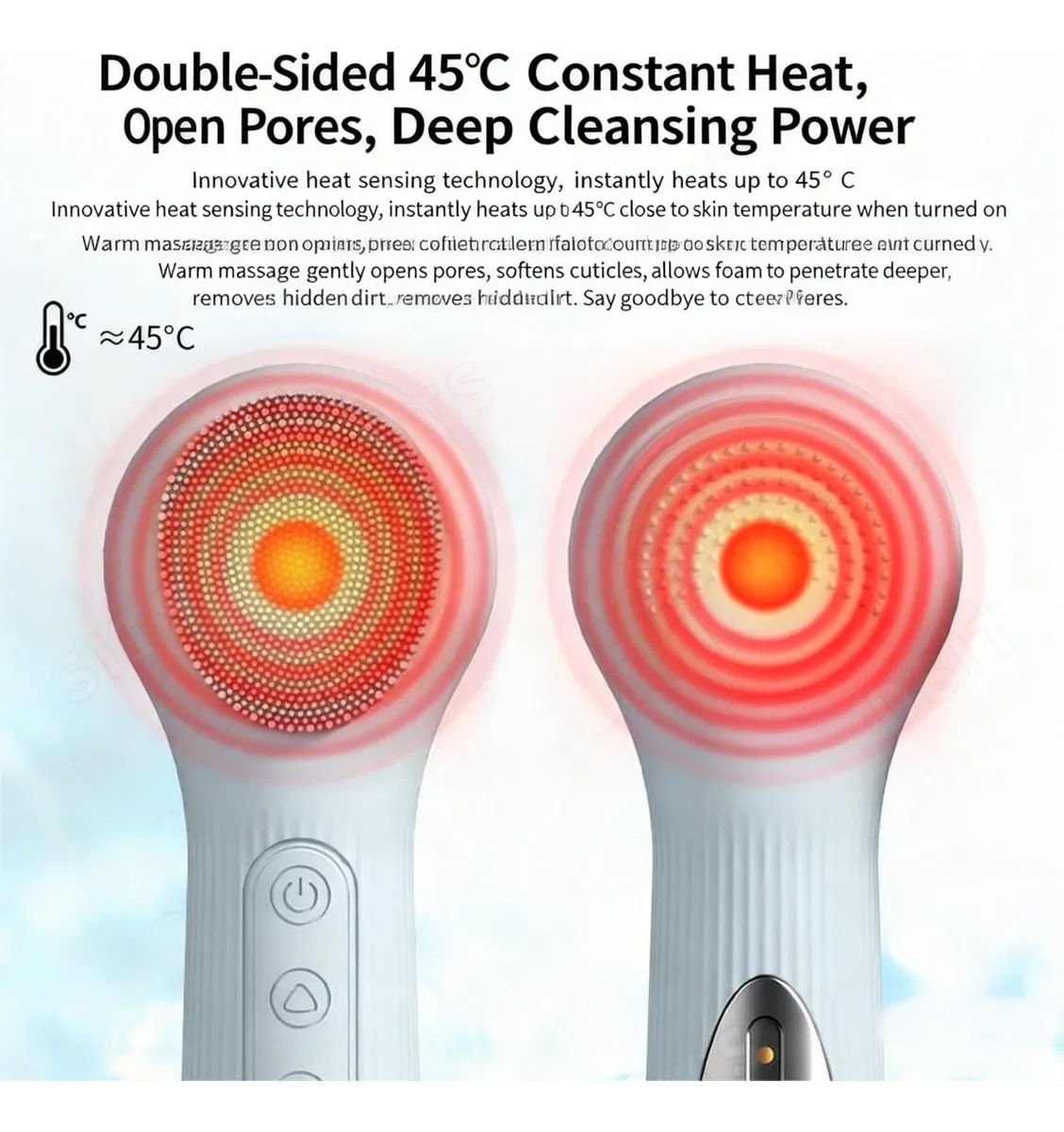 Silicone Face Scrubber, Rechargeable Electric Facial Cleansing Brush with 3 Modes, Zestha IPX7 Face Scrubber Exfoliator for Men & Women - 图片 5