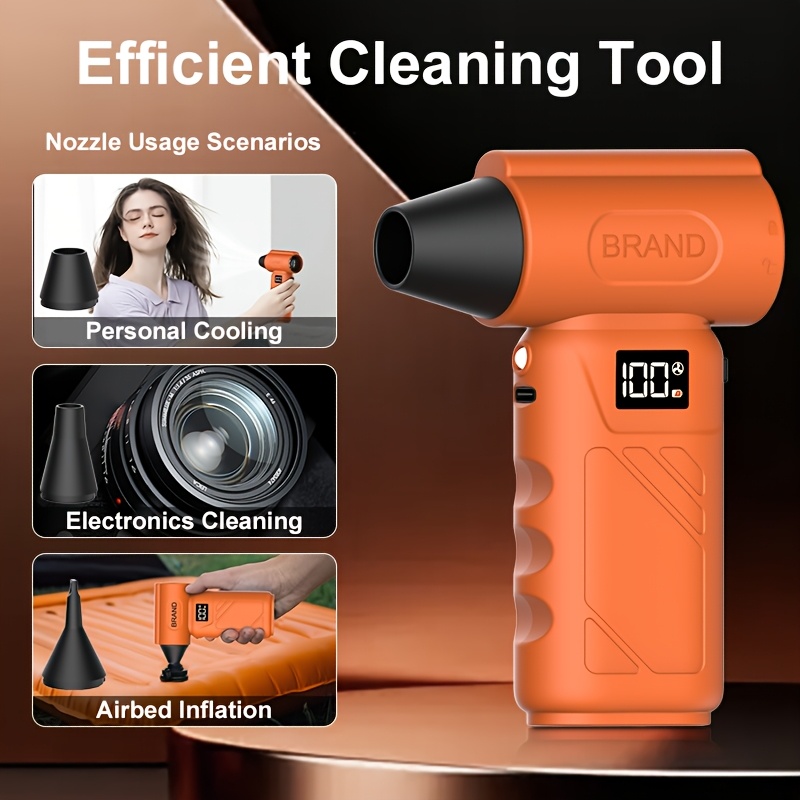 Zestha Cordless Air Duster Electric Dust Blower, 200000 RPM High-Speed Rechargeable Air Blower with Brushless Motor, 5 Speed Settings, Compressed Air Duster for Keyboard, Car, Home - 图片 3